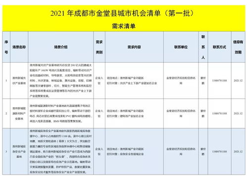 金堂發布城市機會清單，聚焦技術推廣服務激發新動能